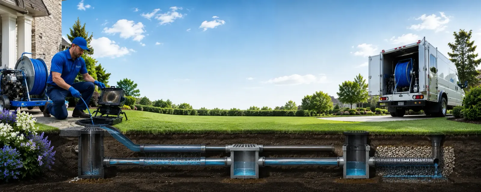 Outdoor drain cleaning information for Wading River, NY